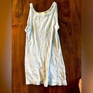 LOFT Grey Embroidered Hem The Perfect Tee-XS